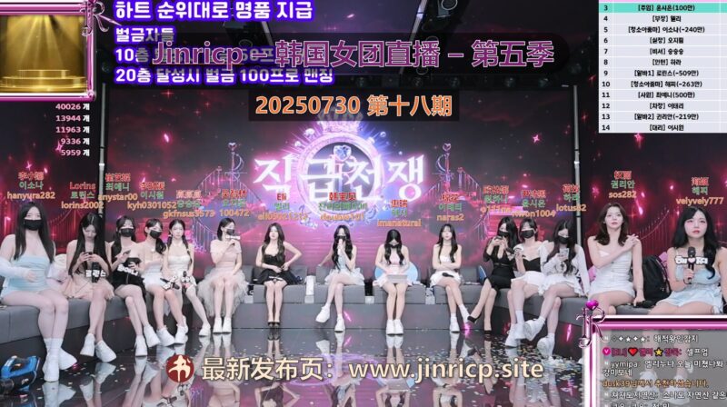【Jinricp第五季】2025.07.30 最终排名赛（第十八期）-Jinricp韩国女团中文资源站|中文字幕|BJ主播|PandaTV|直播|免费下载